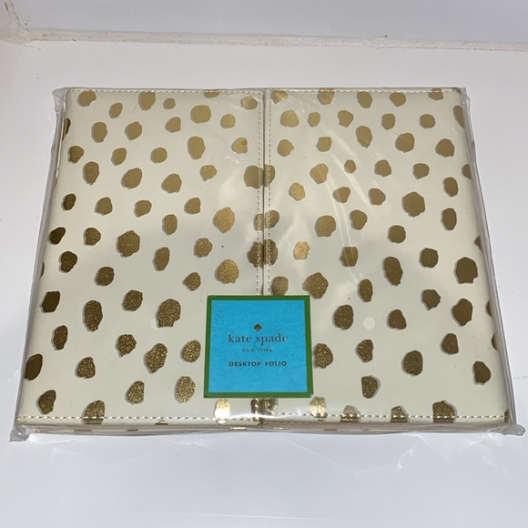 NWT Kate Spade Desktop Weekly Calendar and Folio in Flamingo Dot - Picture 4 of 7